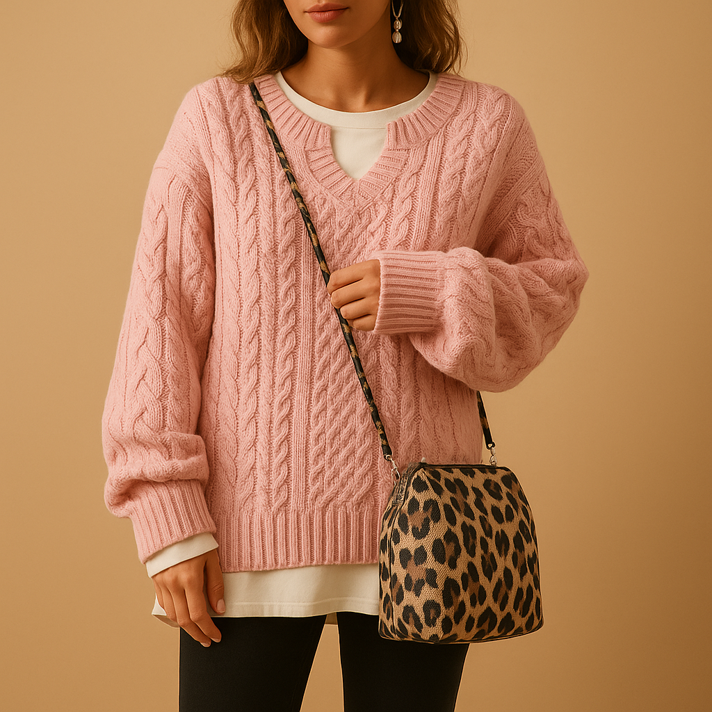 Oversized Cable Knit Sweater for Women