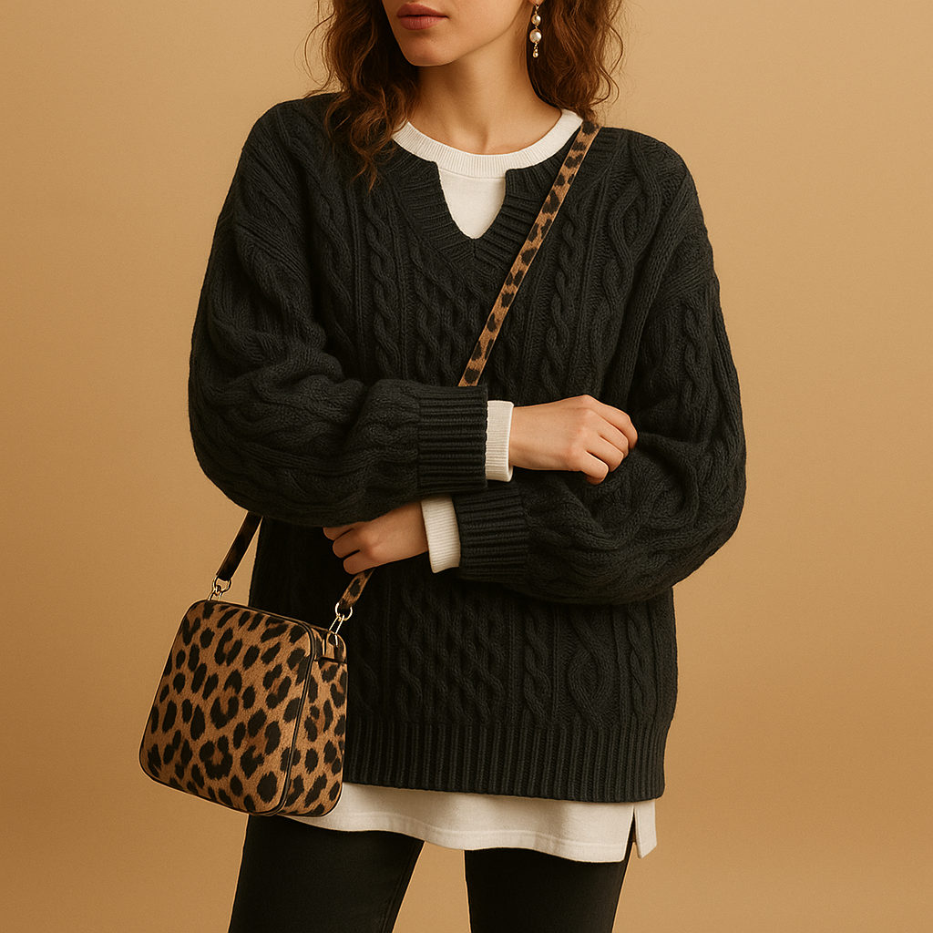Oversized Cable Knit Sweater for Women