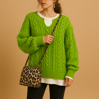 Oversized Cable Knit Sweater for Women