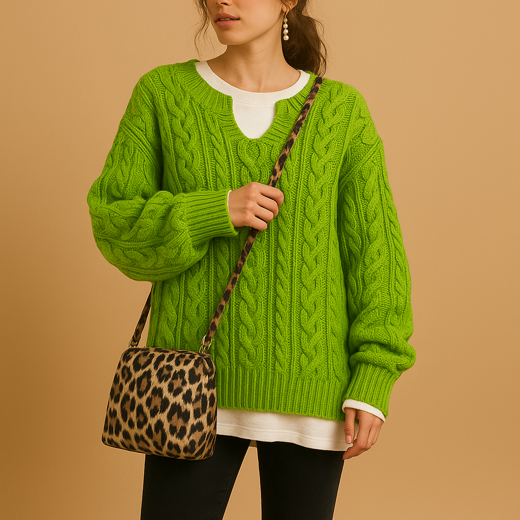 Oversized Cable Knit Sweater for Women