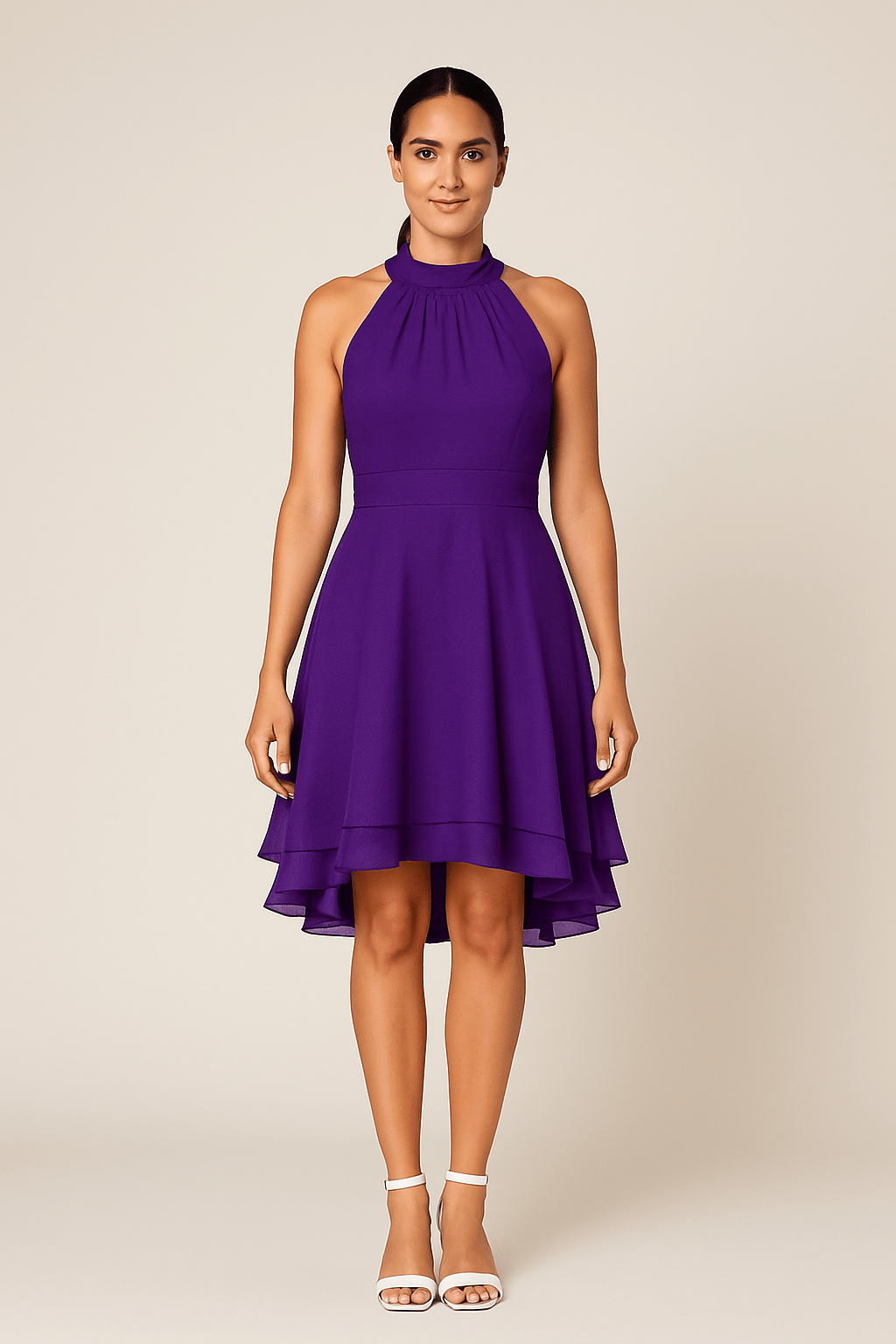 Zyelina | Women’s Halter‑Neck Sleeveless Dress