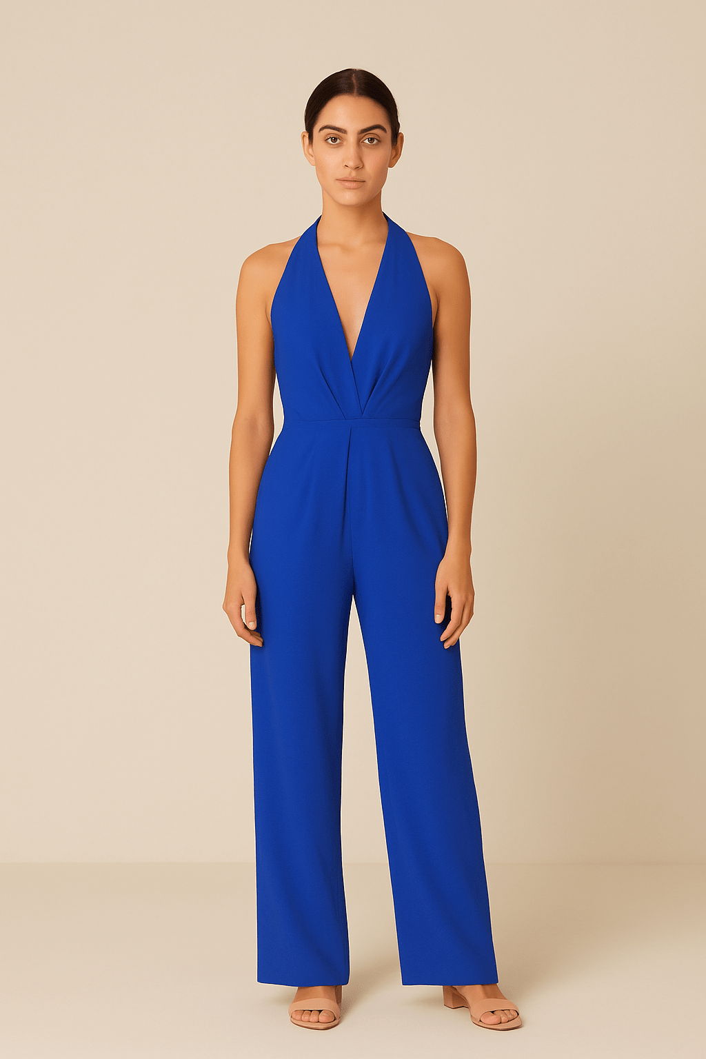 Gravelle | Women’s Sleeveless Jumpsuit – Deep V‑Neck & Wide‑Leg Elegant Fit