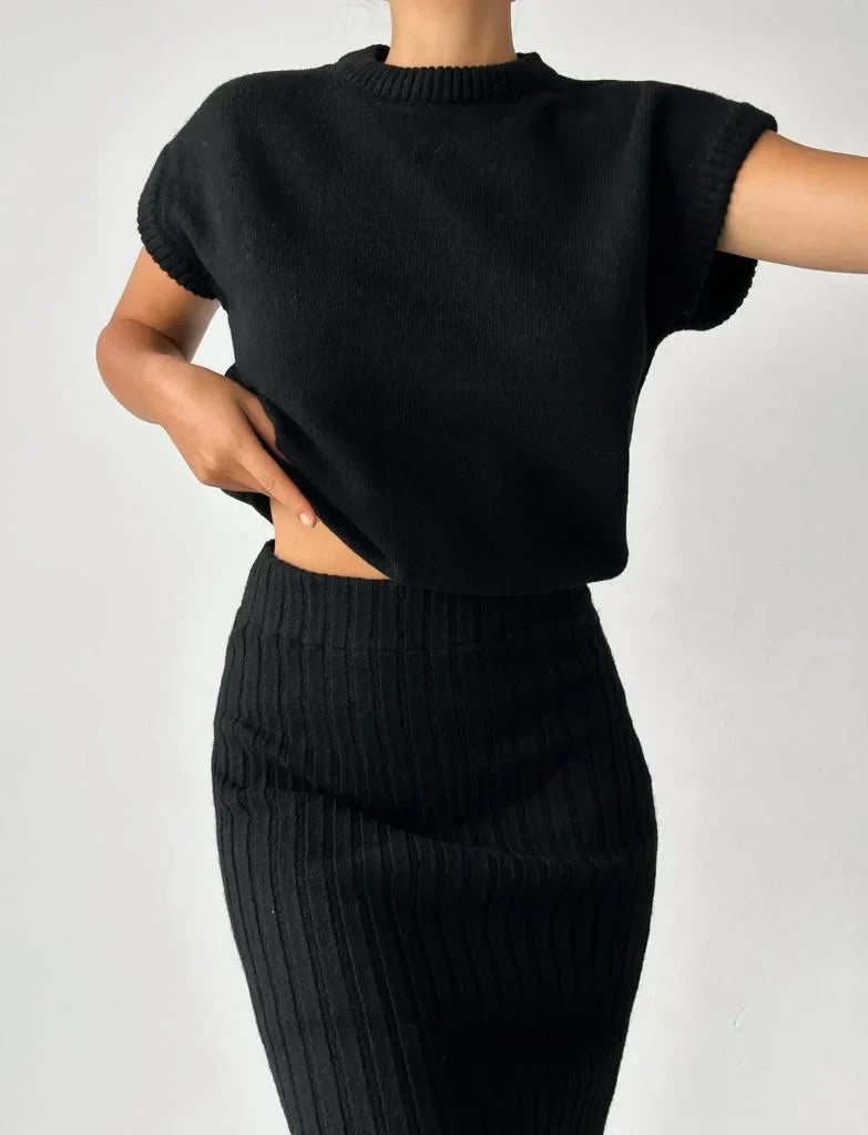 Sleeveless Ribbed Knit Top for Women