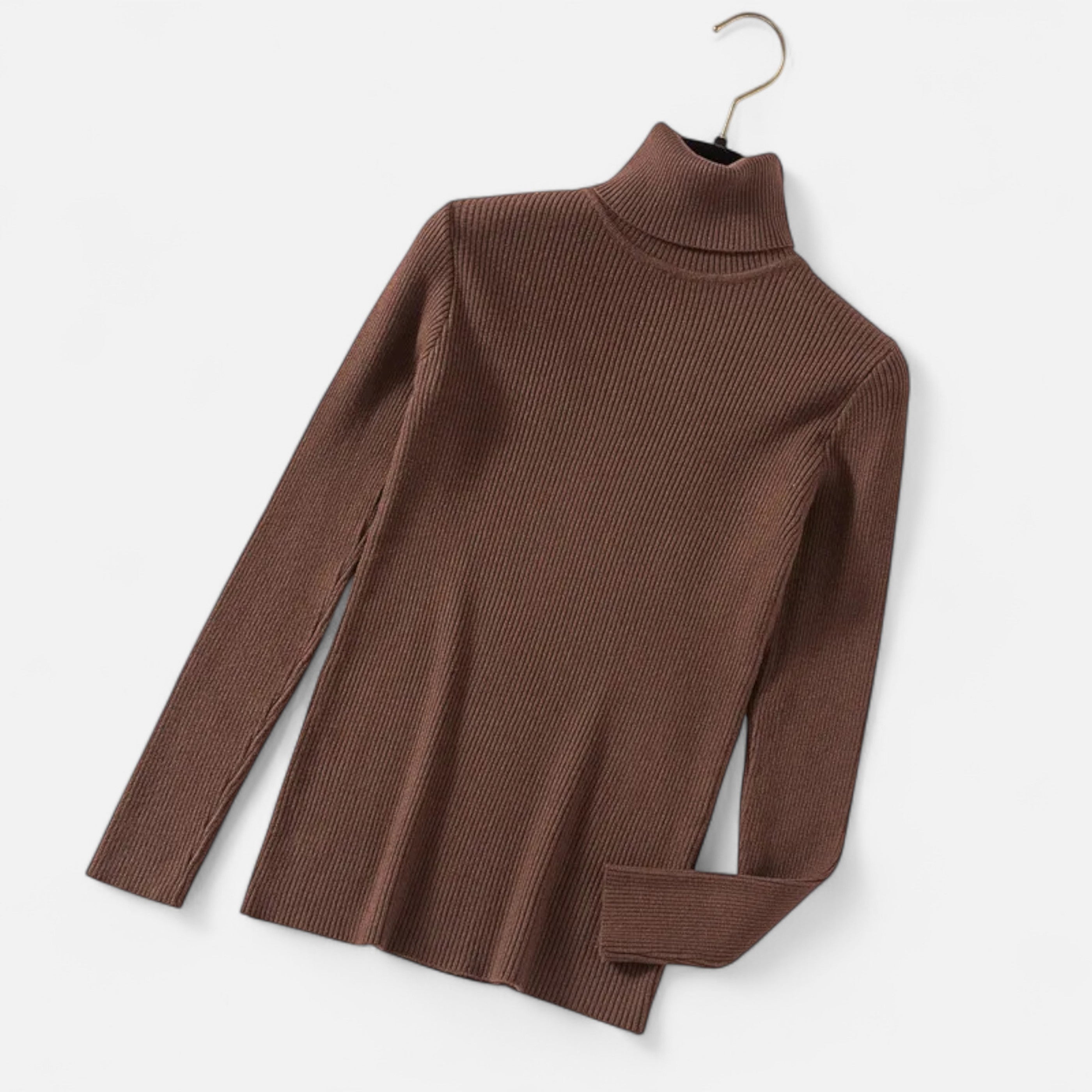 Women’s Ribbed Turtleneck Sweater – Soft Slim-Fit Winter Knit Top
