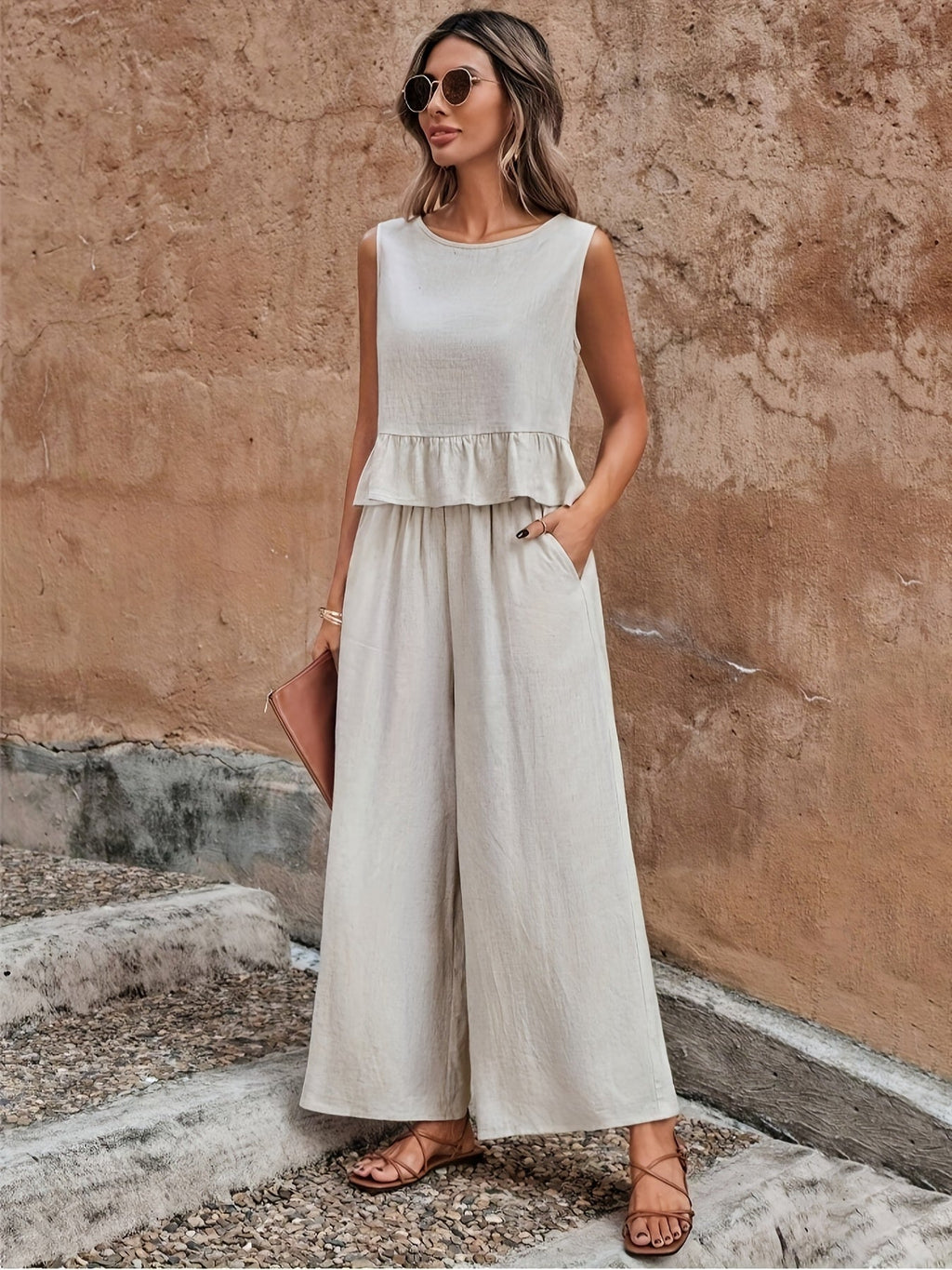 Linen Ruffle Jumpsuit | Women’s Summer Look | Casual Summer Style