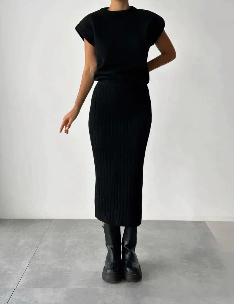 Sleeveless Ribbed Knit Top for Women