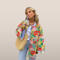 Nia - Quilted Jacket with Floral Print