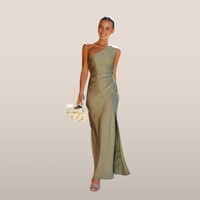 Sylvie - Asymmetric One-Shoulder Satin Evening Dress with Split