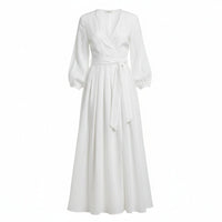 Vivienne | Women's Linen Wrap Maxi Dress