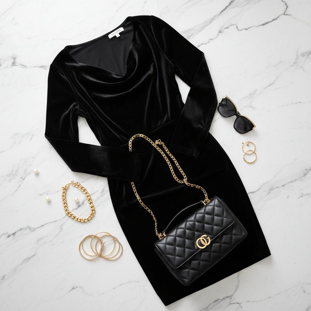 Fiora | Women's Velvet Fitted Evening Dress - lifestyle 2