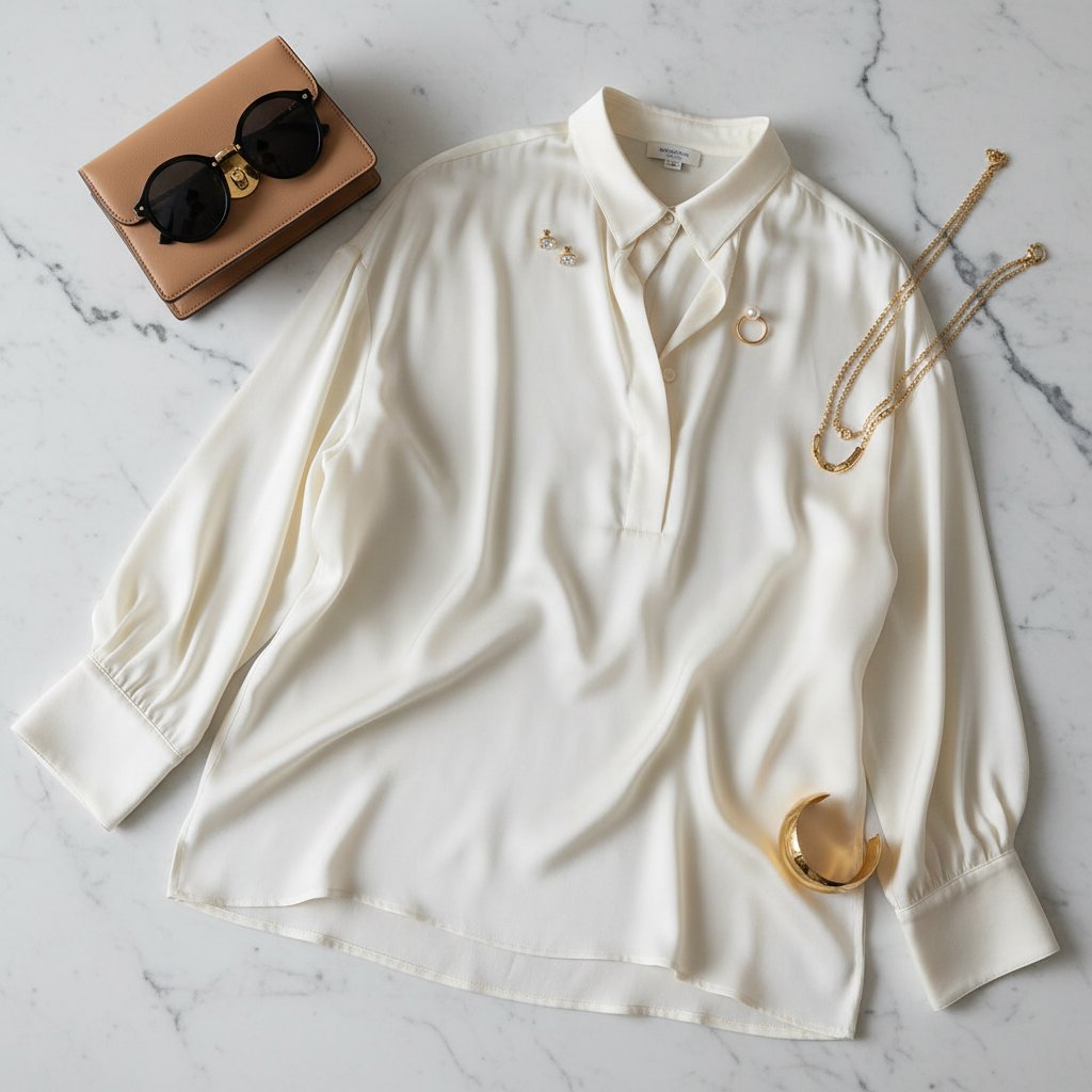 Solene | Women's Silk Oversized Blouse - lifestyle 2
