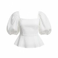 Thalia | Women's Cotton Puff Sleeve Top