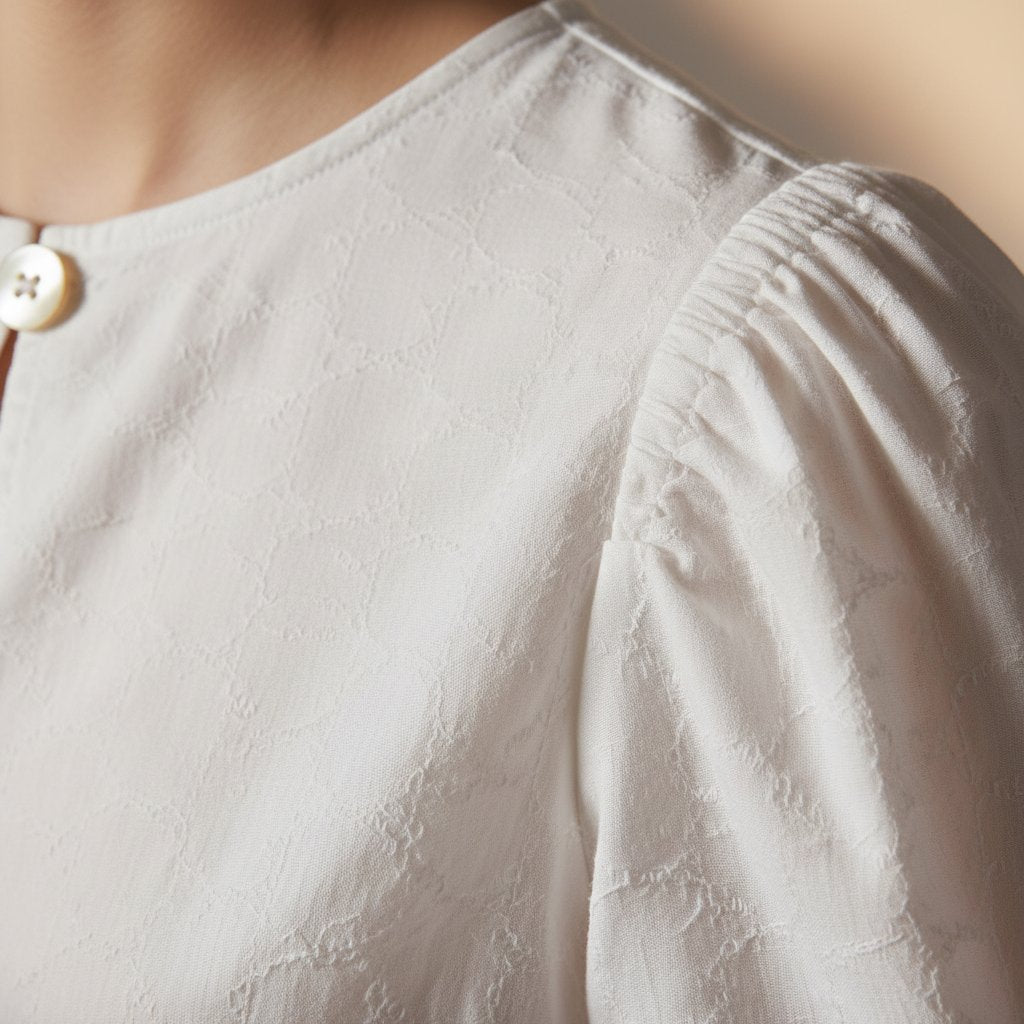 Thalia | Women's Cotton Puff Sleeve Top - lifestyle 3