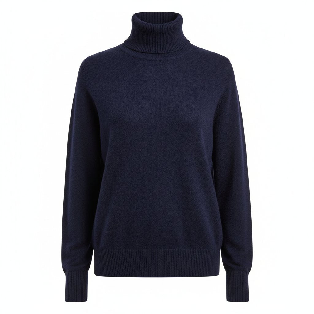 Brielle | Women's Cashmere Turtleneck Sweater - Navy