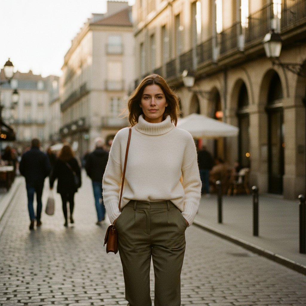 Brielle | Women's Cashmere Turtleneck Sweater - lifestyle 1