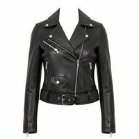 Wren | Women's Leather Cropped Moto Jacket