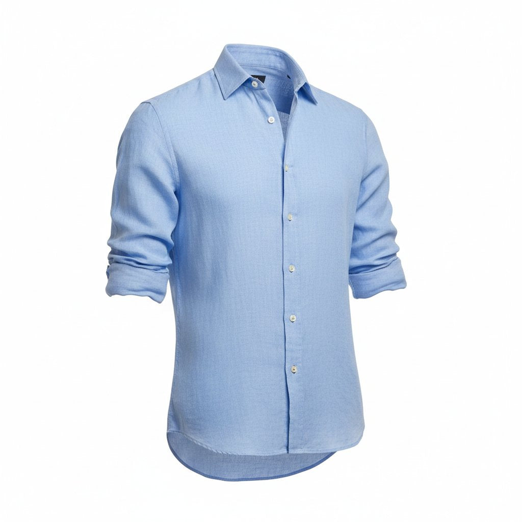 Beckett | Men's Linen Classic Summer Shirt - Sky Blue