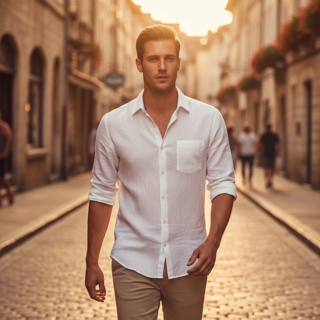 Beckett | Men's Linen Classic Summer Shirt - lifestyle 1