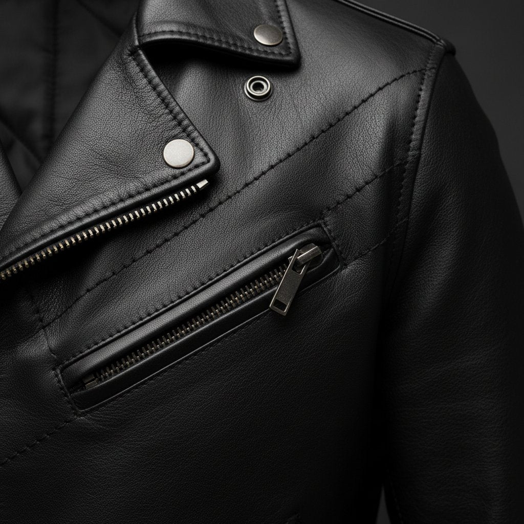 Lennox | Men's Leather Classic Biker Jacket - lifestyle 3