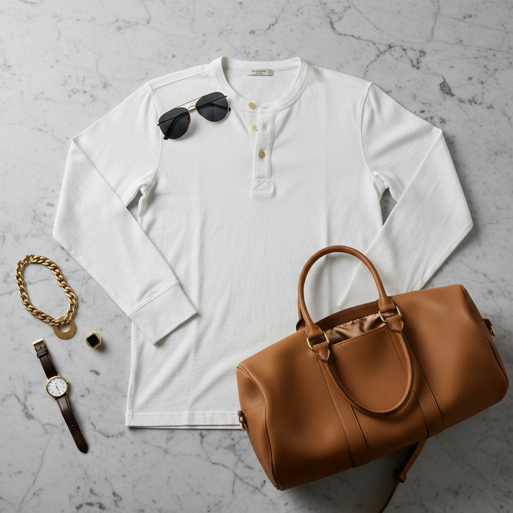 Sullivan | Men's Cotton Henley Long Sleeve - lifestyle 2