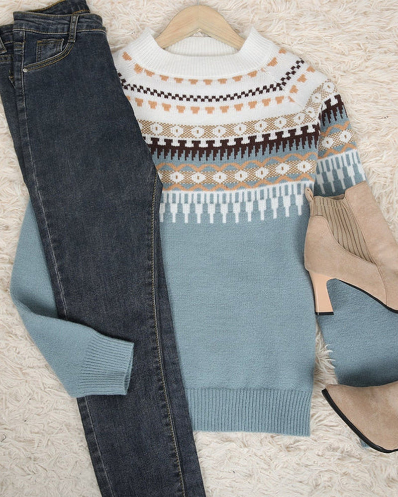 Fair Isle Crewneck Sweater for Women