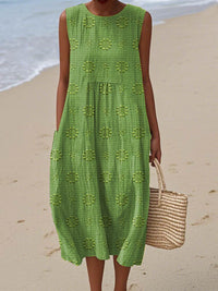 Ivy - Elegant Sleeveless Cotton Dress with Pockets