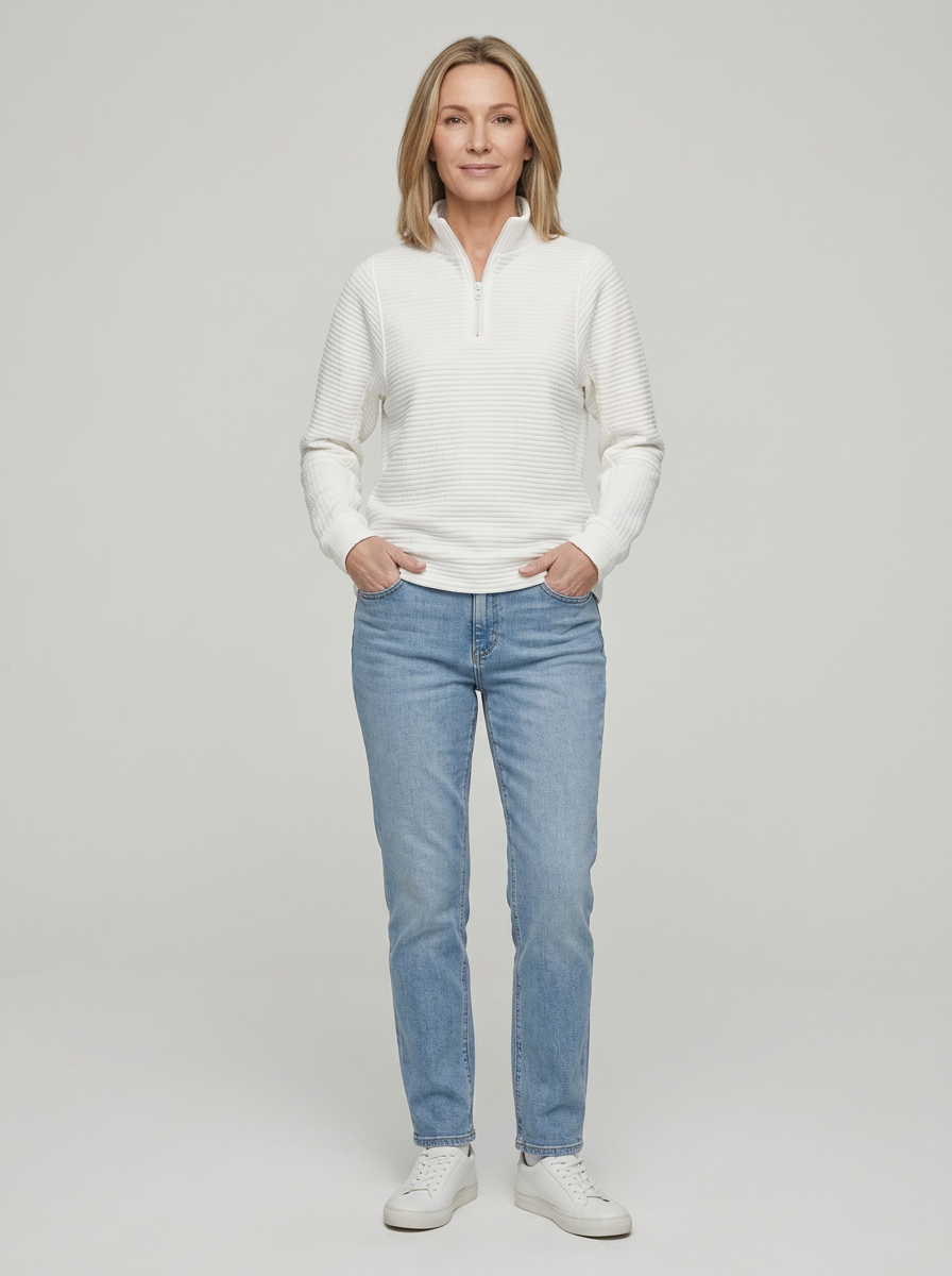 Women’s Ribbed Half-Zip Pullover – Soft, Casual & Perfect for Everyday Wear