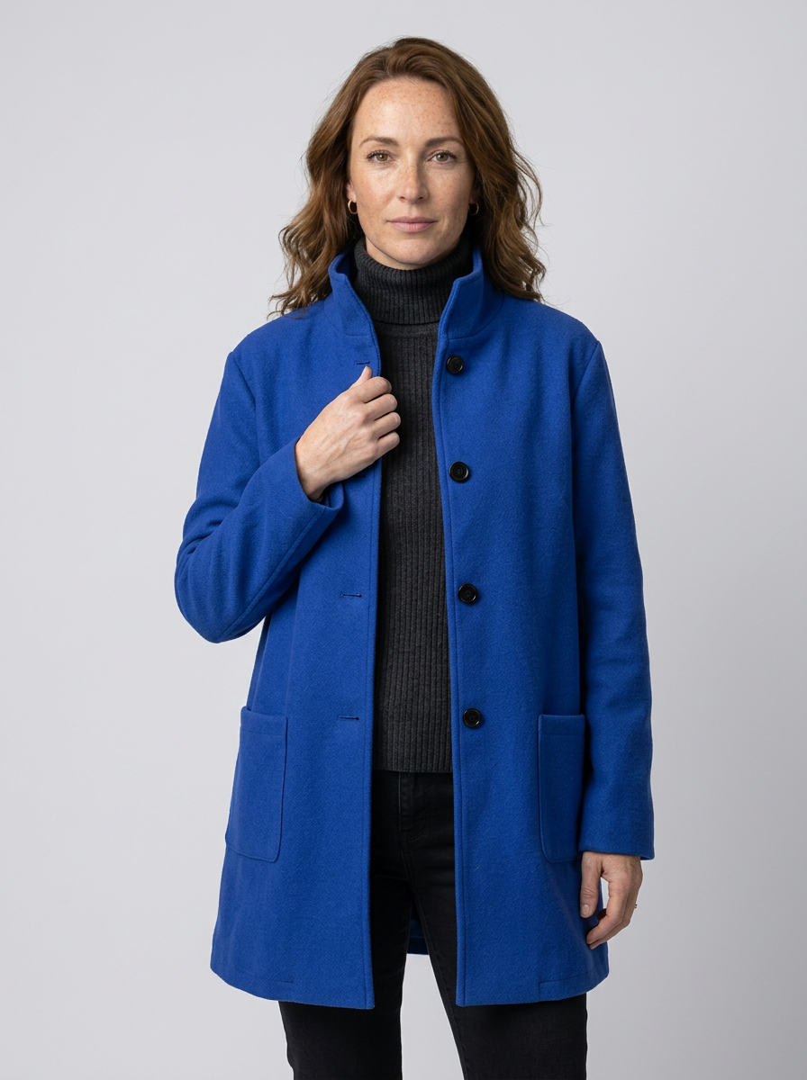 Women’s High Collar Jacket – Modern Straight-Fit Winter Coat for Style & Comfort