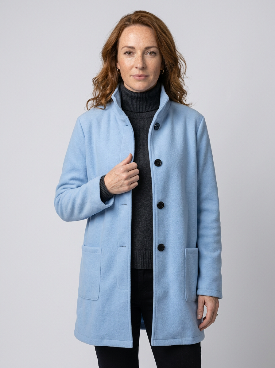 Women’s High Collar Jacket – Modern Straight-Fit Winter Coat for Style & Comfort