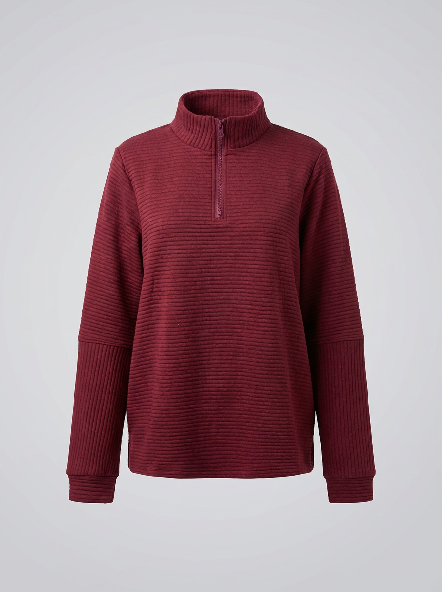 Women’s Ribbed Half-Zip Pullover – Soft, Casual & Perfect for Everyday Wear