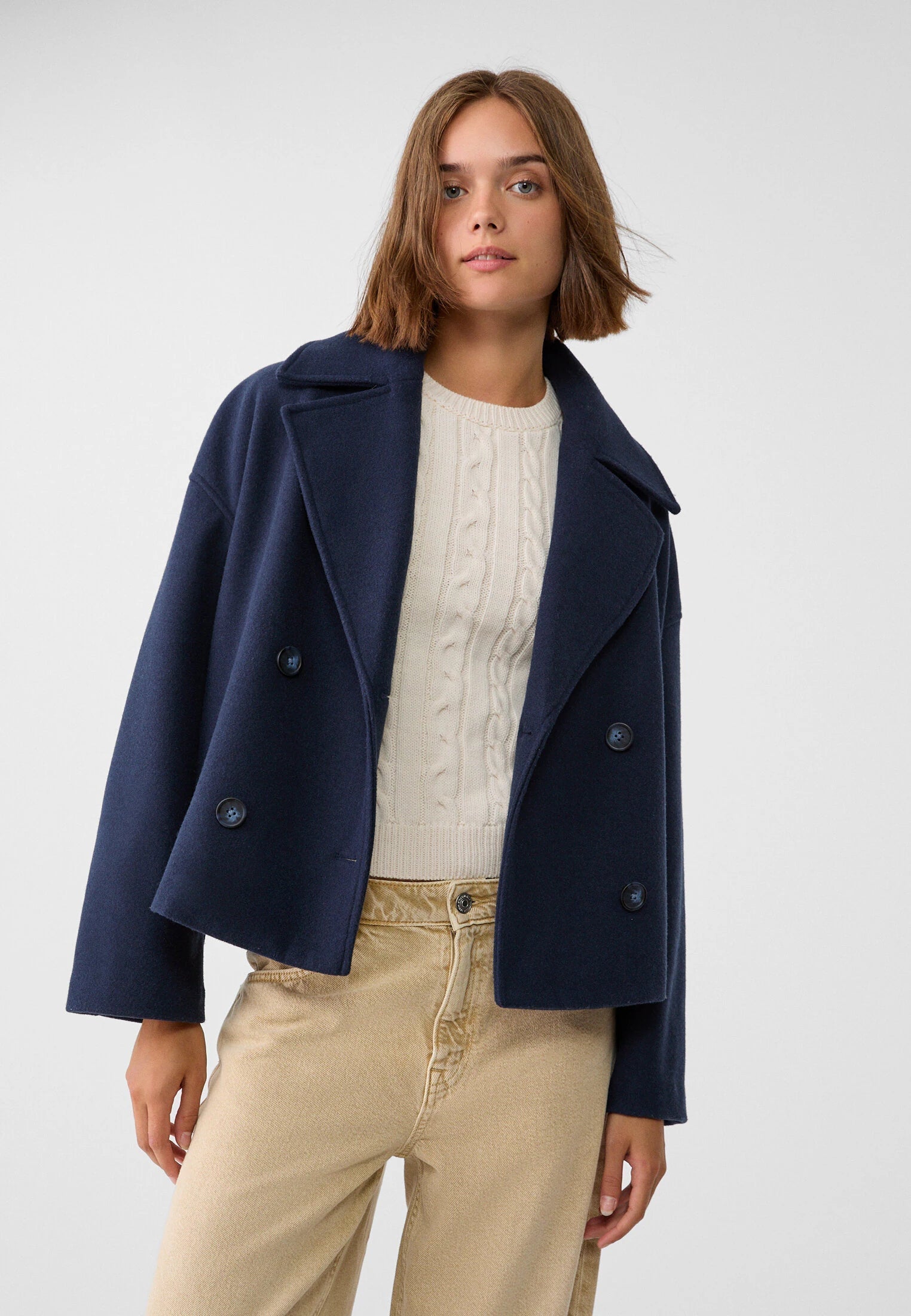Cropped Double Breasted Jacket for Women
