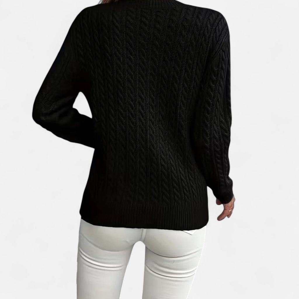 Women’s Loose-Fit Knit Sweater – Soft Round-Neck Lightweight Pullover