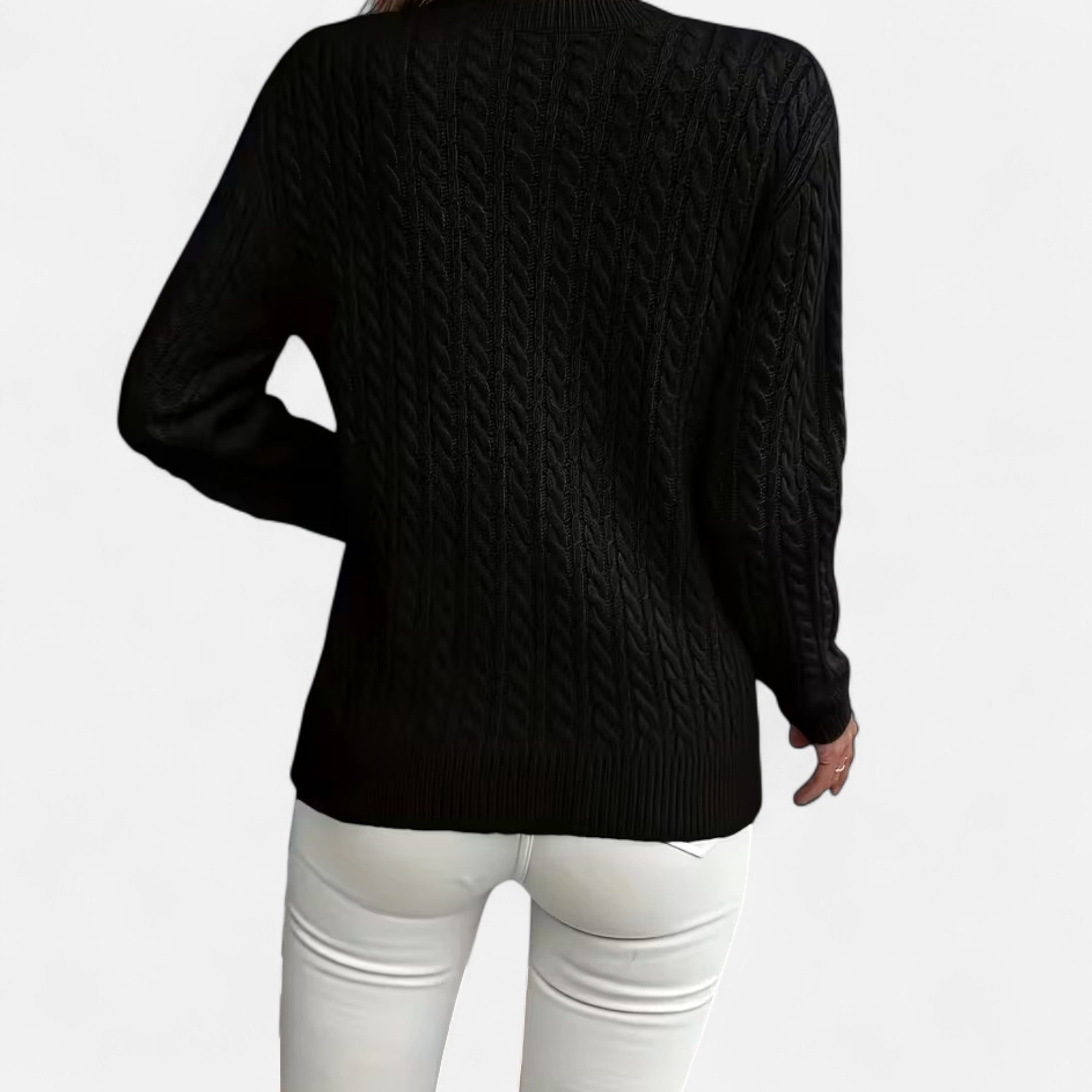 Women’s Loose-Fit Knit Sweater – Soft Round-Neck Lightweight Pullover