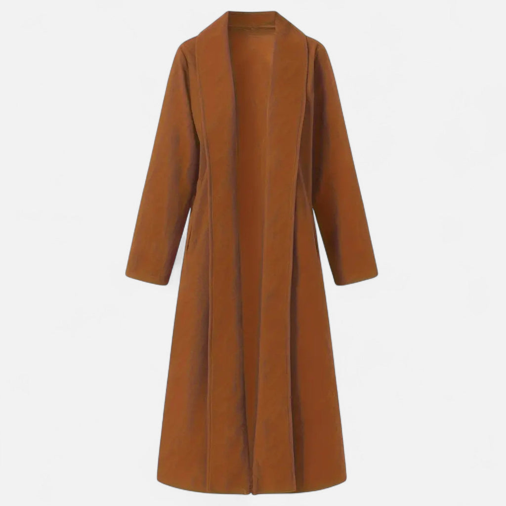 Women’s Long Plus-Size Trench Coat – Lightweight Elegant Lapel Jacket