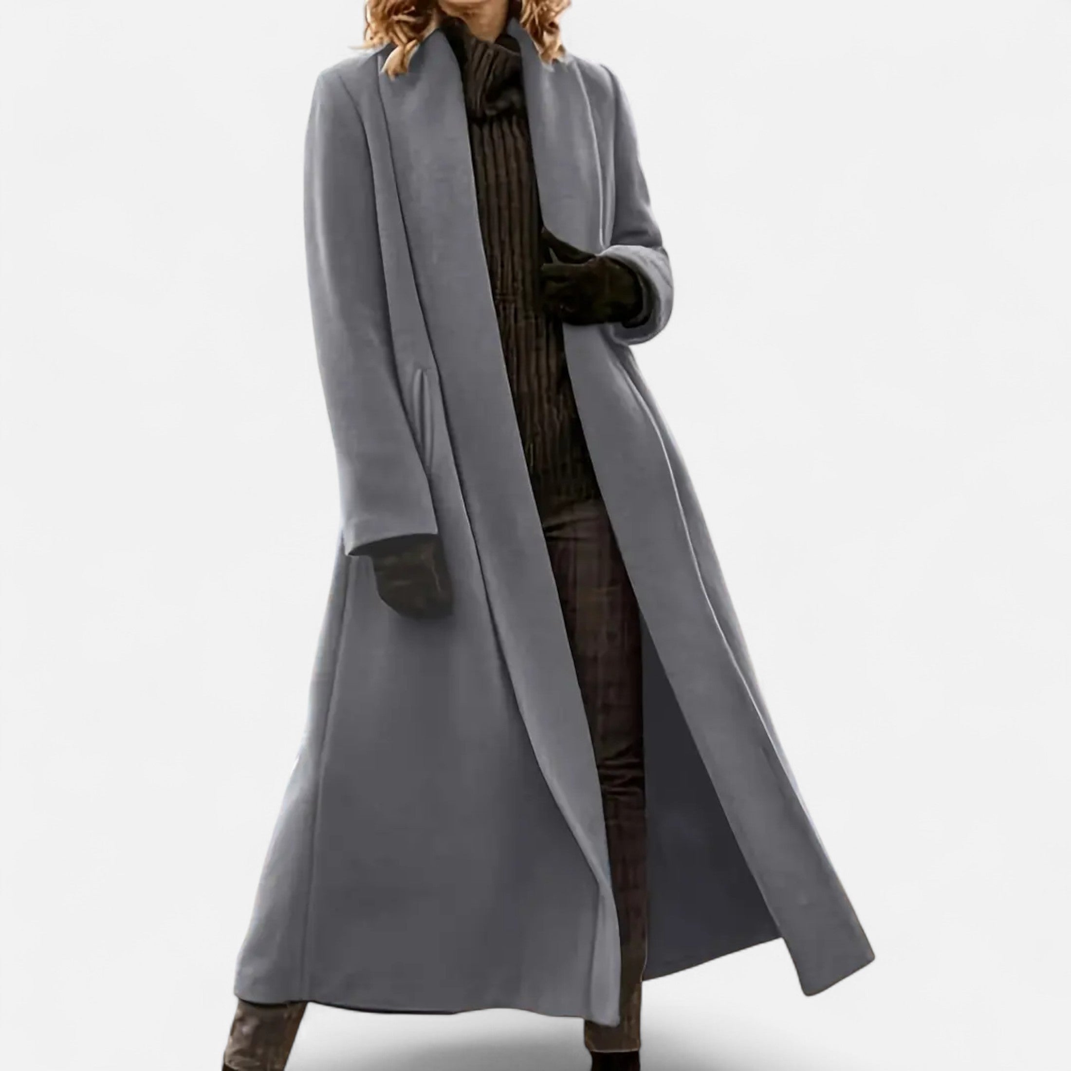 Women’s Long Plus-Size Trench Coat – Lightweight Elegant Lapel Jacket