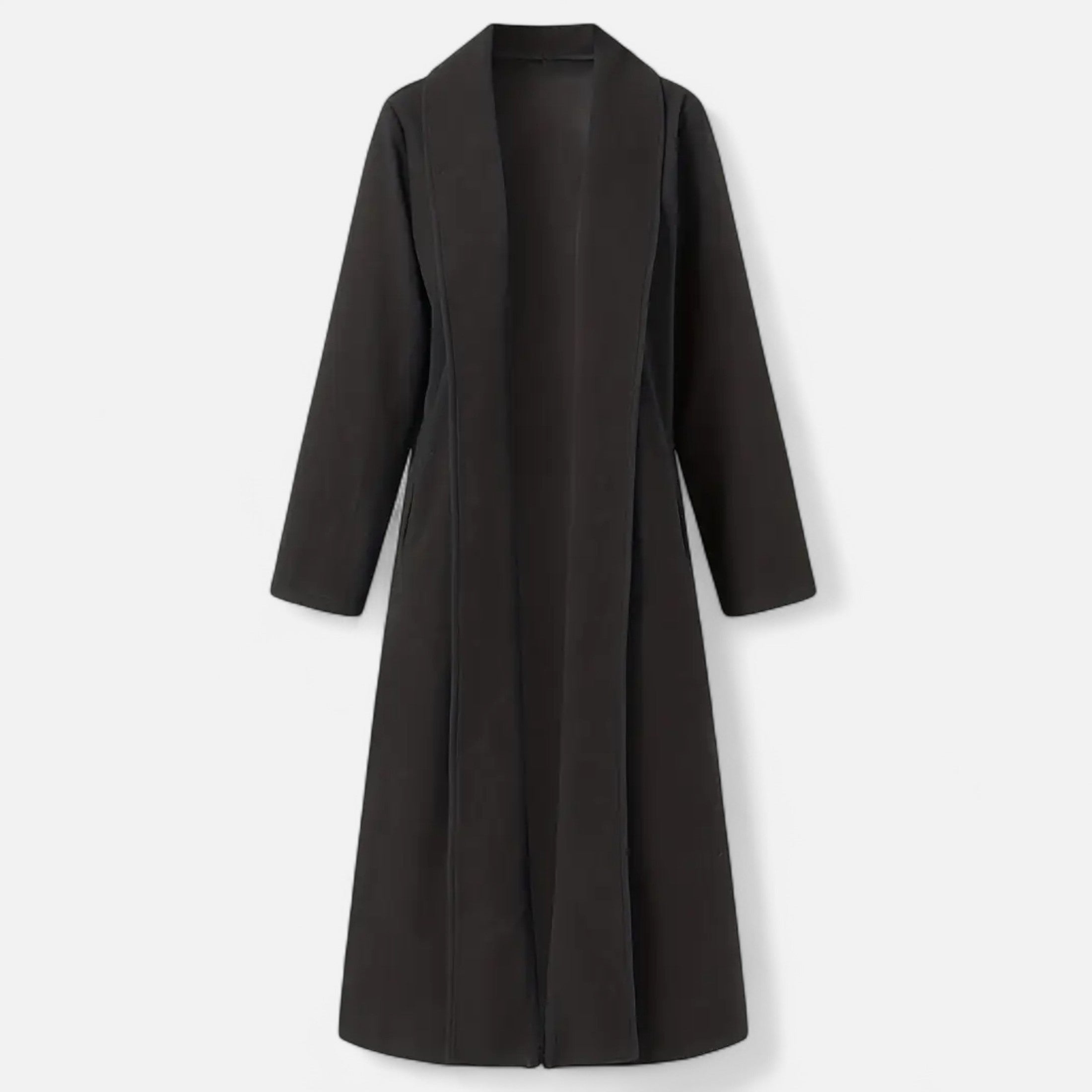 Women’s Long Plus-Size Trench Coat – Lightweight Elegant Lapel Jacket