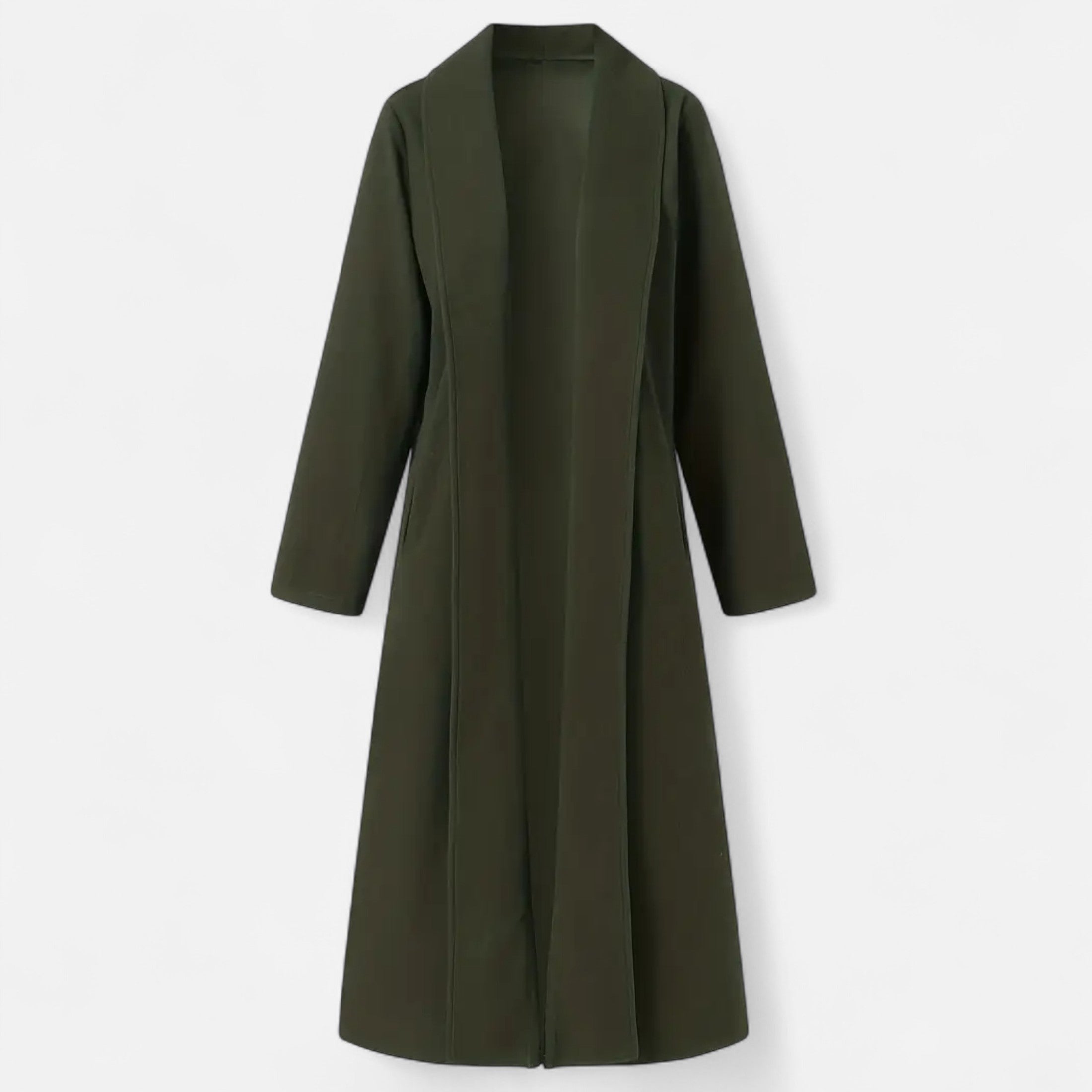 Women’s Long Plus-Size Trench Coat – Lightweight Elegant Lapel Jacket