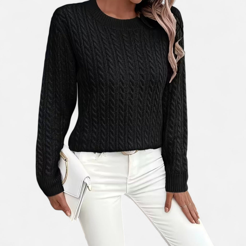 Women’s Loose-Fit Knit Sweater – Soft Round-Neck Lightweight Pullover