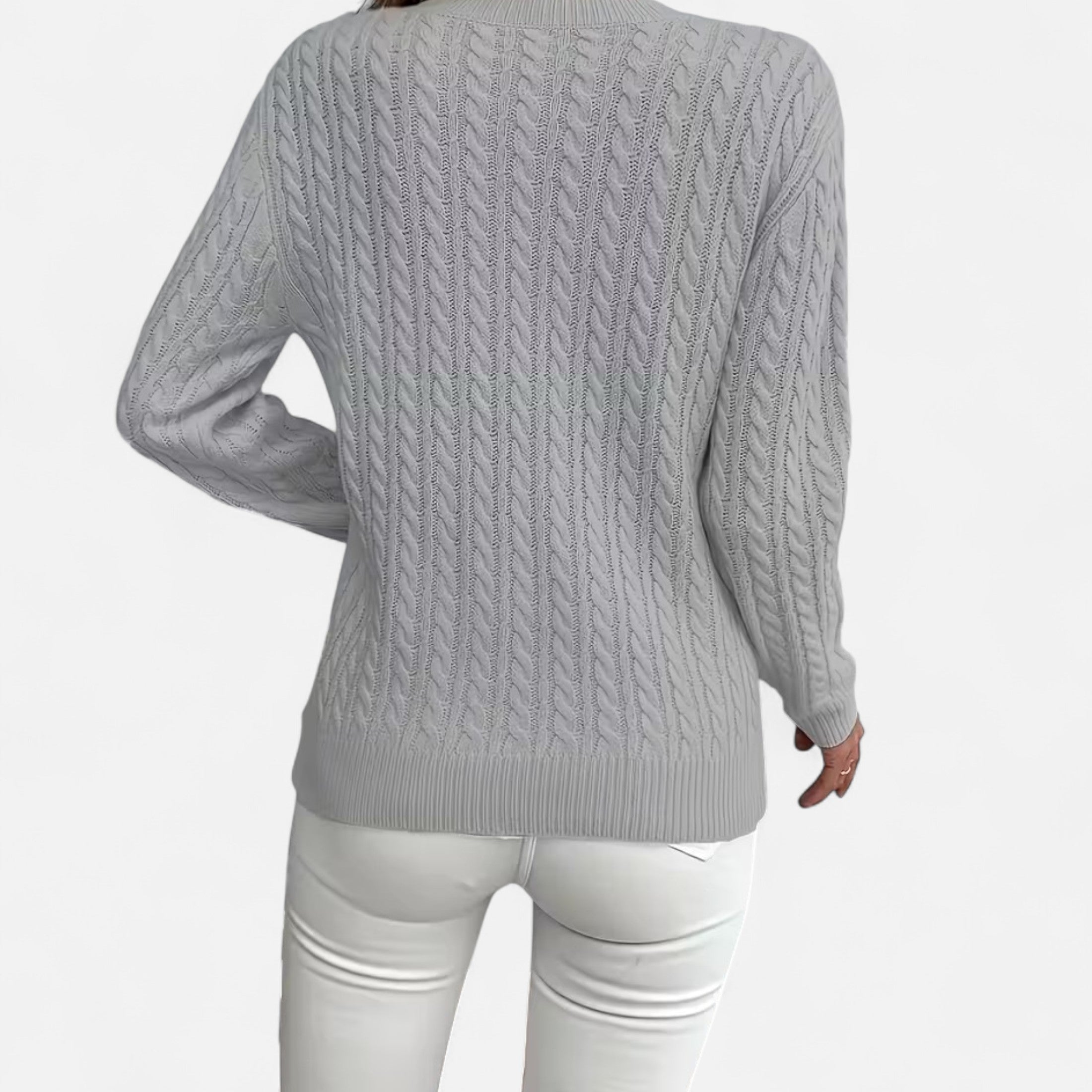 Women’s Loose-Fit Knit Sweater – Soft Round-Neck Lightweight Pullover