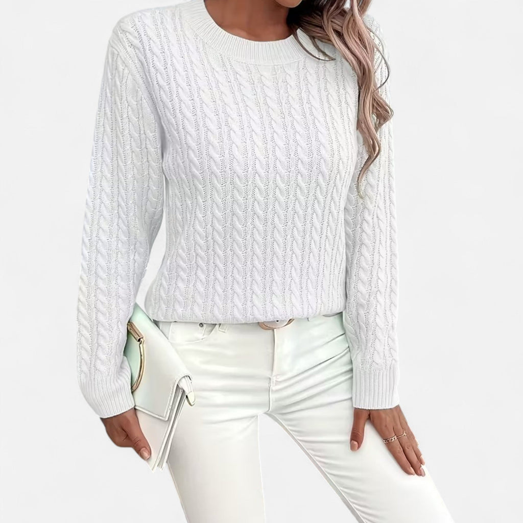 Women’s Loose-Fit Knit Sweater – Soft Round-Neck Lightweight Pullover