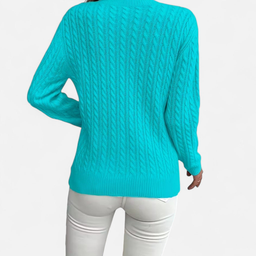 Women’s Loose-Fit Knit Sweater – Soft Round-Neck Lightweight Pullover