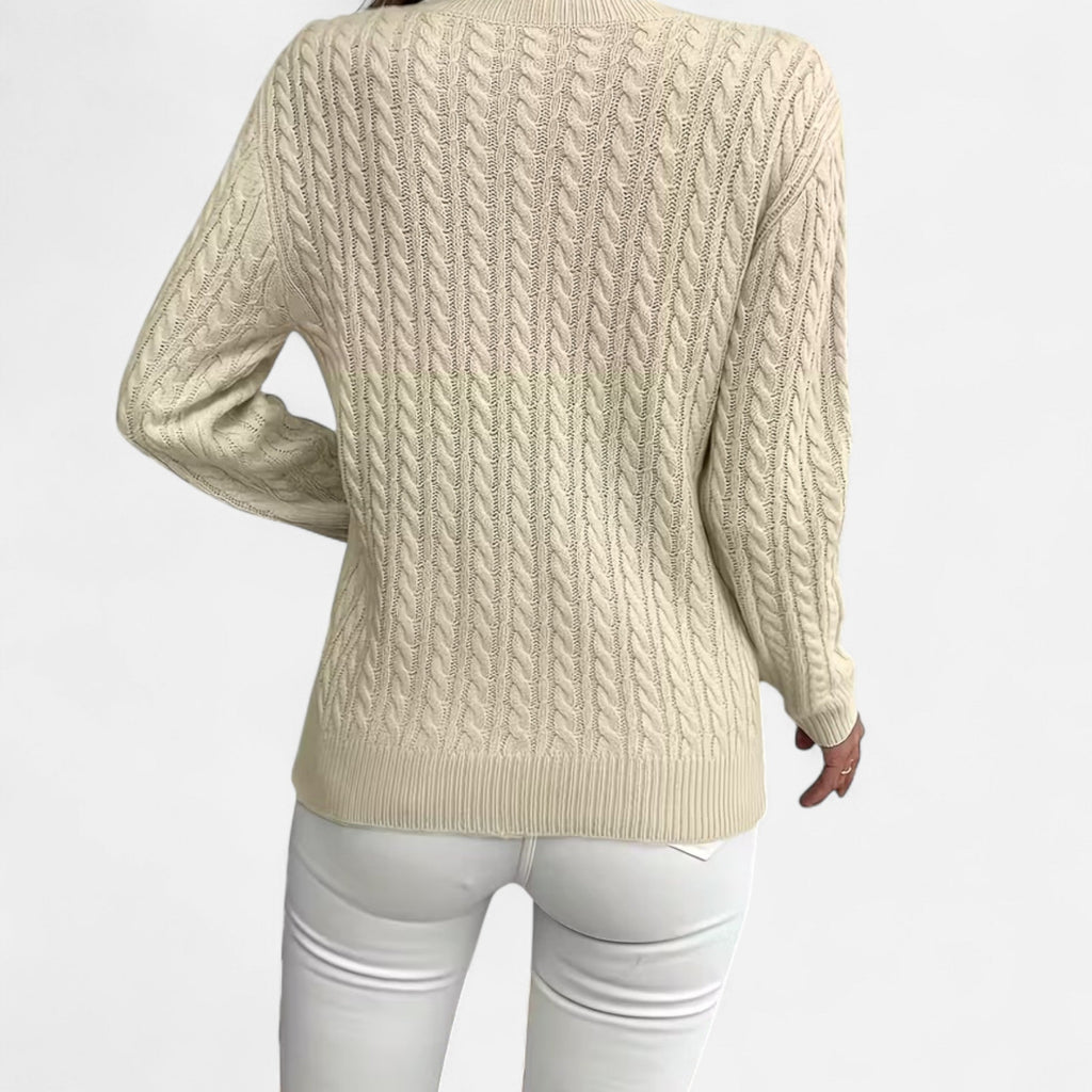 Women’s Loose-Fit Knit Sweater – Soft Round-Neck Lightweight Pullover