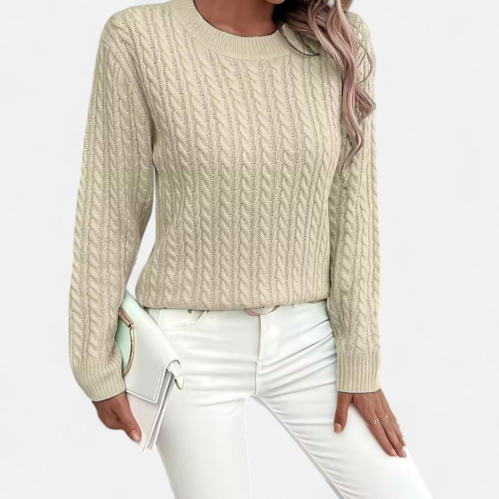 Women’s Loose-Fit Knit Sweater – Soft Round-Neck Lightweight Pullover