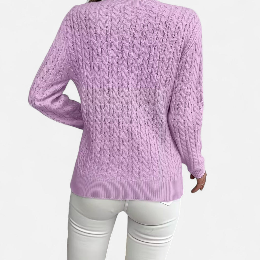 Women’s Loose-Fit Knit Sweater – Soft Round-Neck Lightweight Pullover
