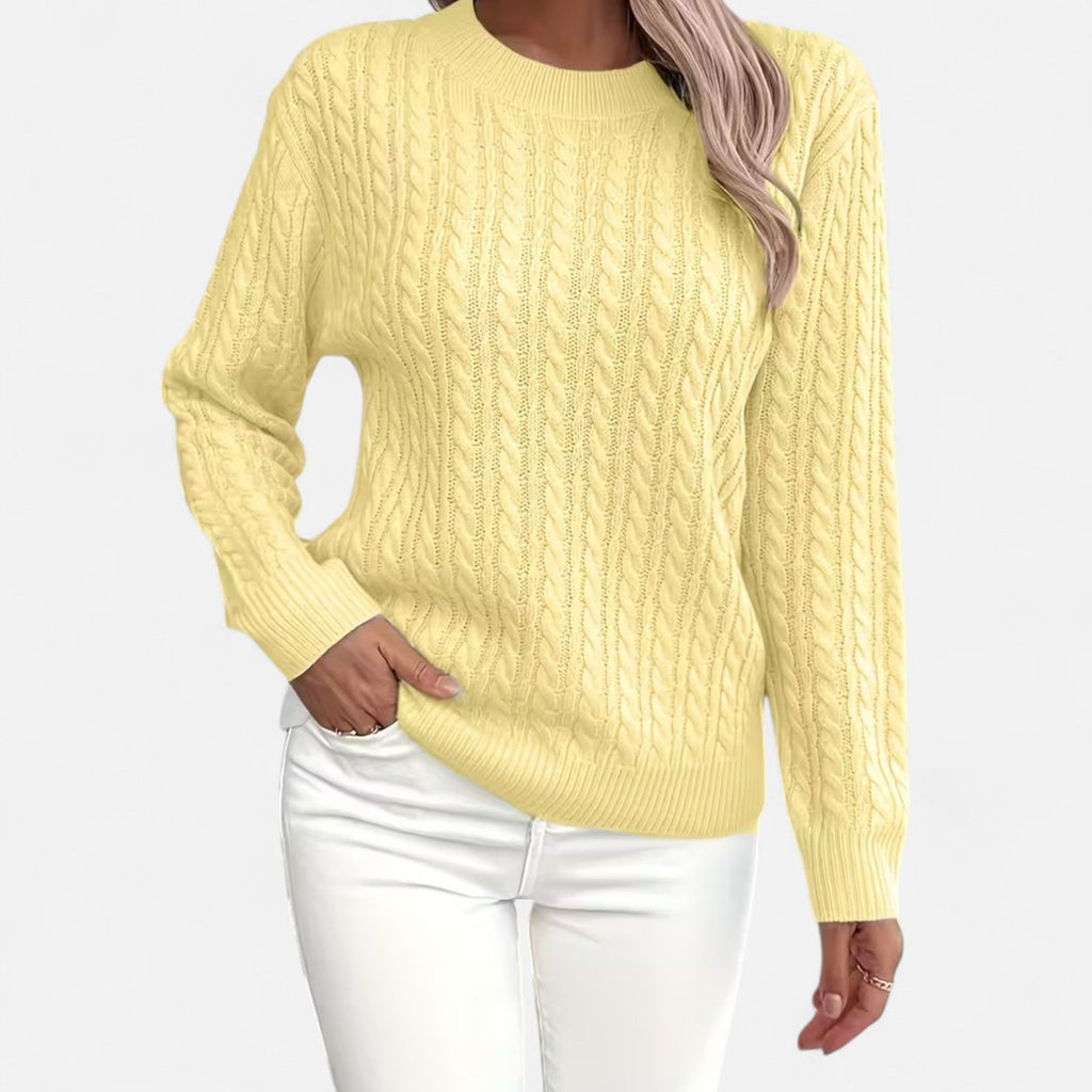 Women’s Loose-Fit Knit Sweater – Soft Round-Neck Lightweight Pullover