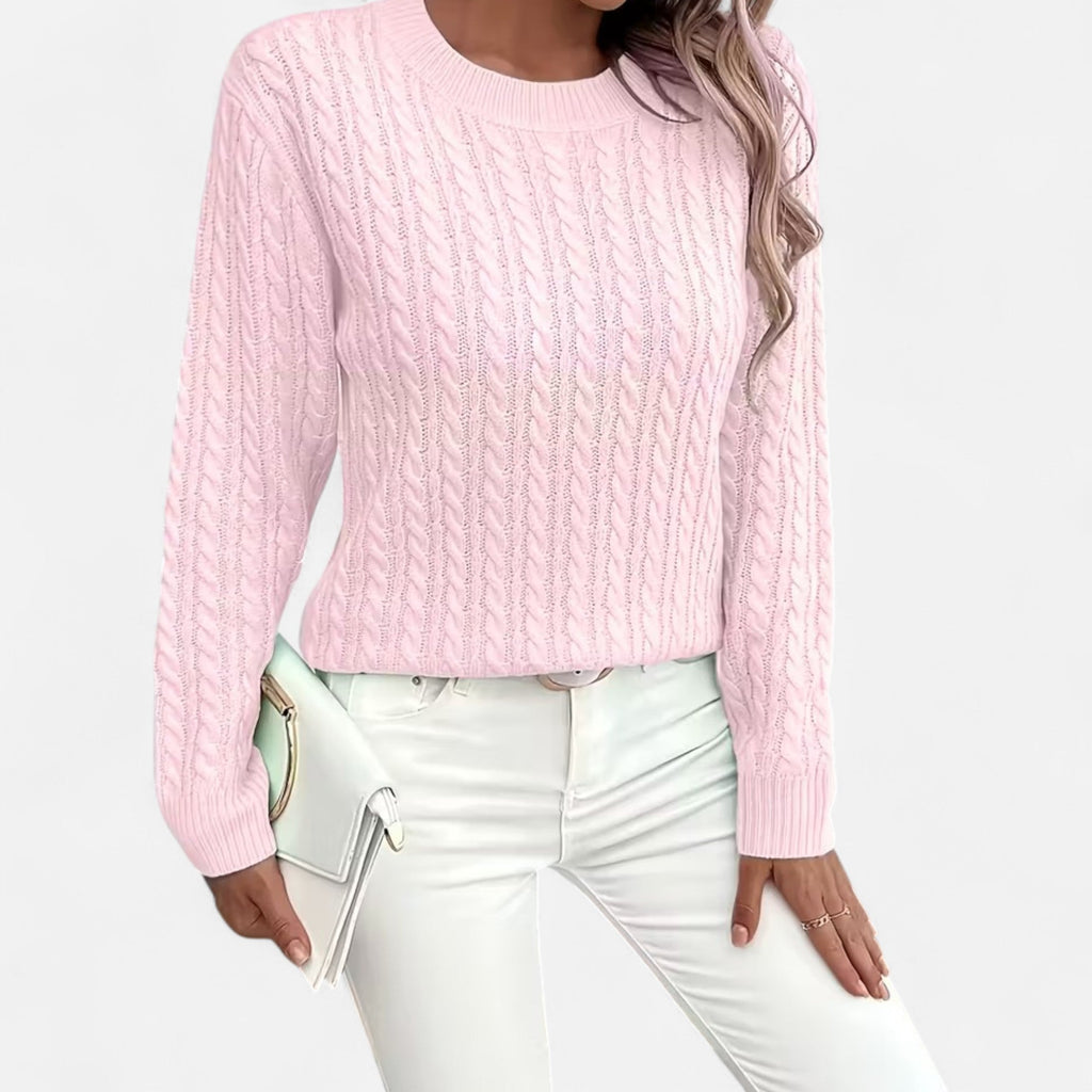 Women’s Loose-Fit Knit Sweater – Soft Round-Neck Lightweight Pullover