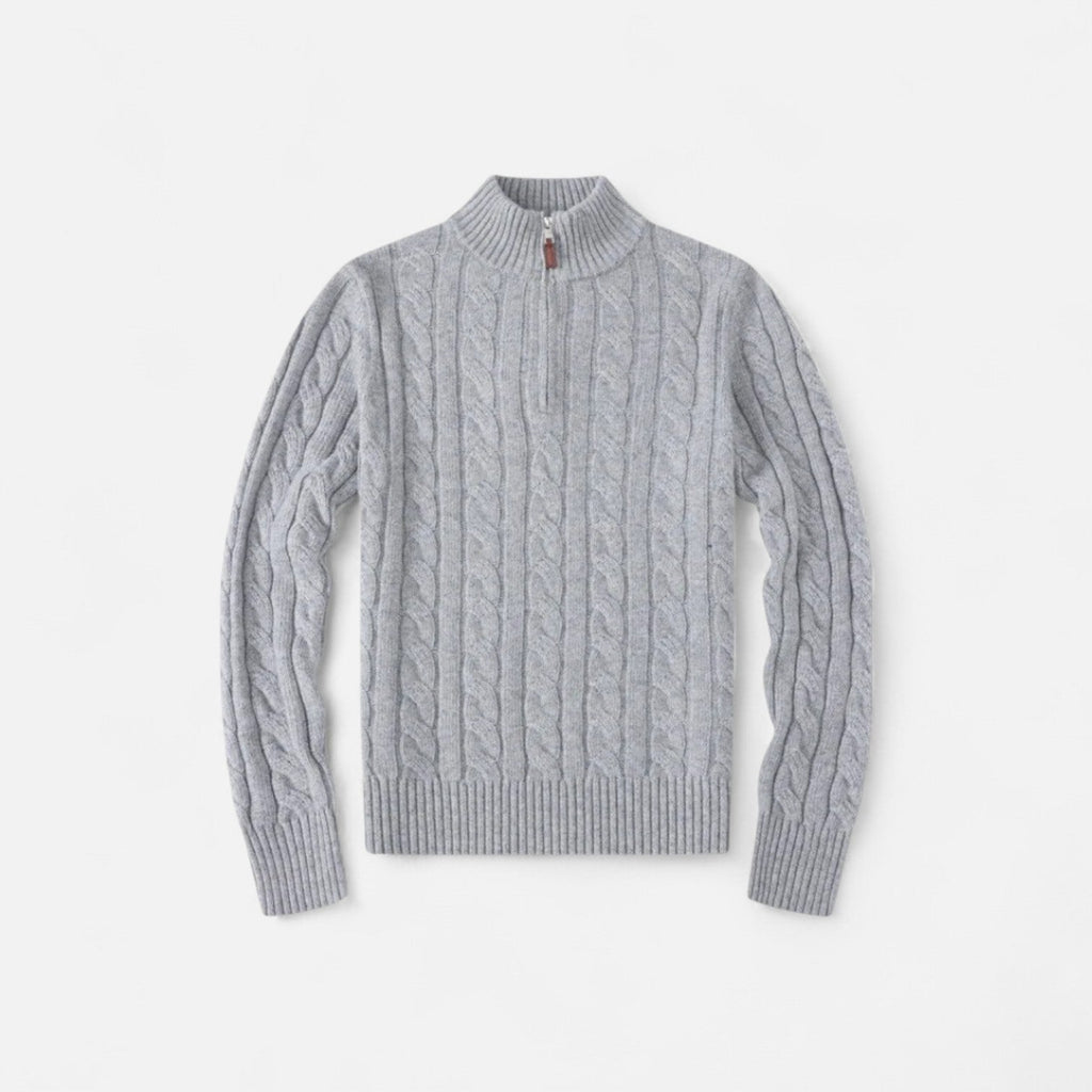 Women's Knit Sweater – Ribbed Half-Zip for Timeless Elegance