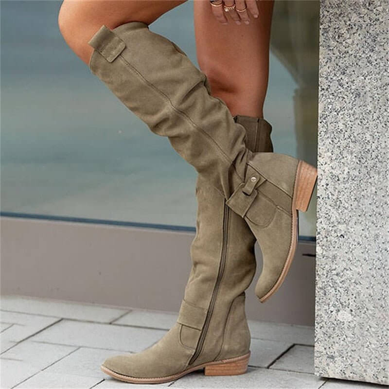 High Suede Knee Boots – Elegant Over-the-Knee Boots with Orthopedic Comfort