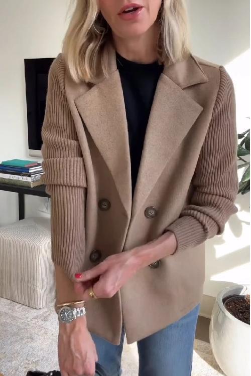 Double-Breasted Relaxed Fit Jacket for Women