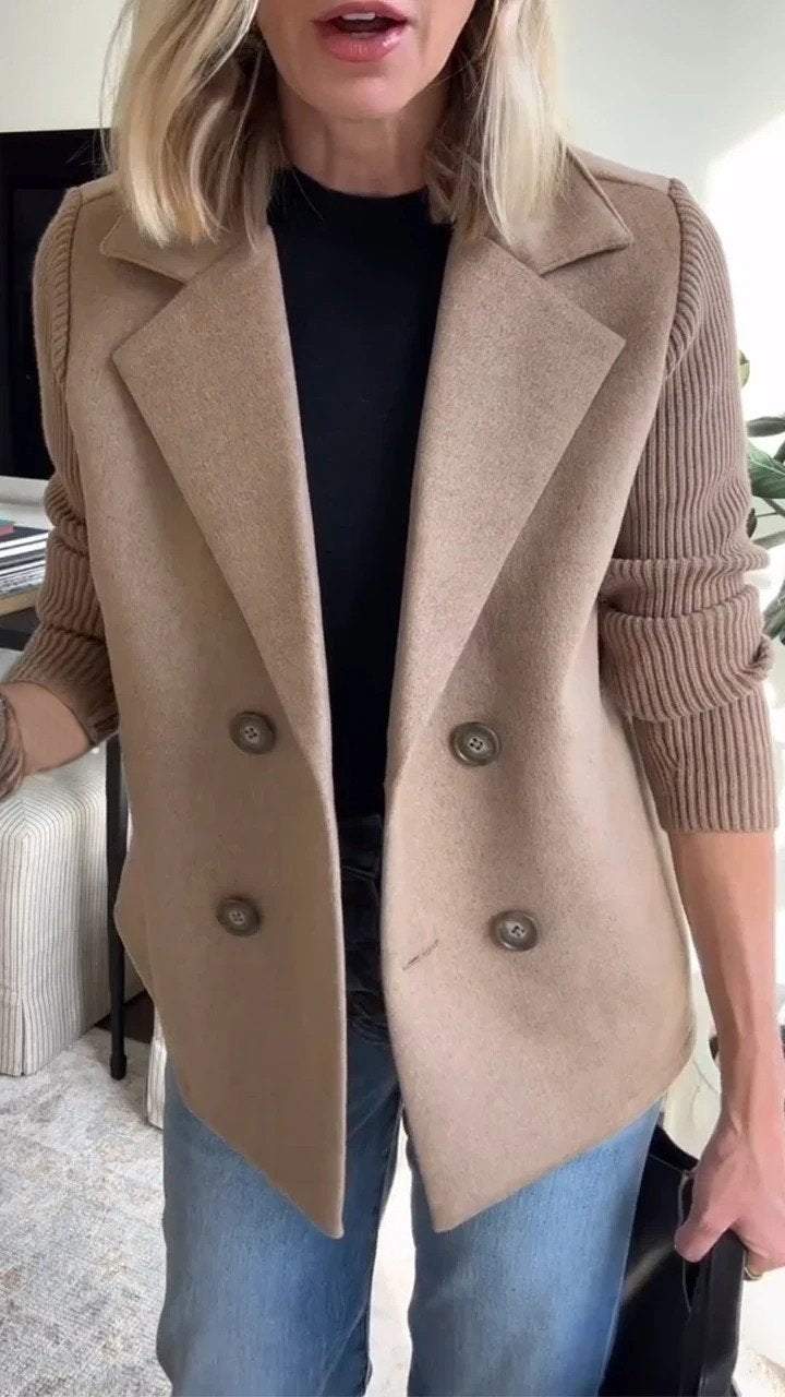 Double-Breasted Relaxed Fit Jacket for Women
